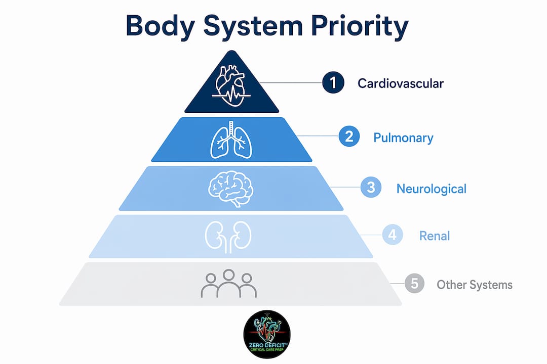 Infographic illustrating key body system priorities