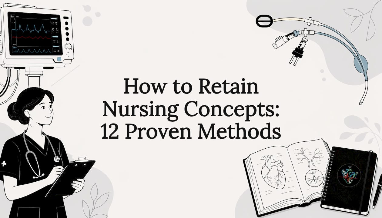 Decorative nursing concept title card illustration