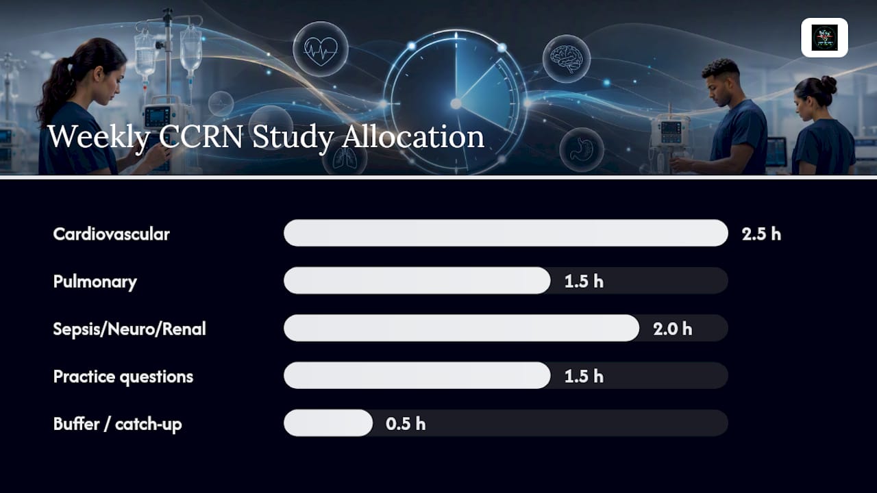 Diagram of weekly study hours by CCRN system