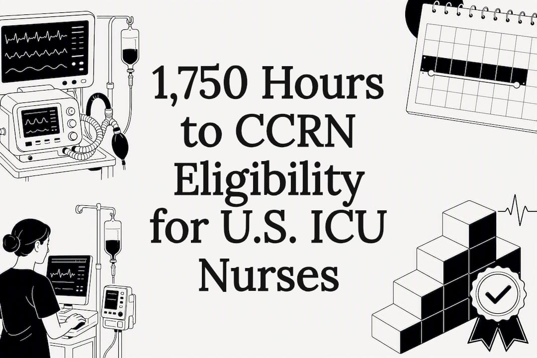 Decorative CCRN eligibility title card illustration