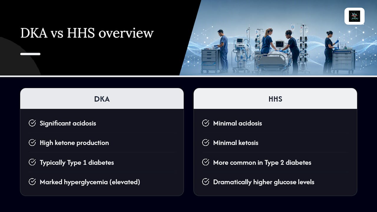 Comparison of DKA and HHS clinical patterns