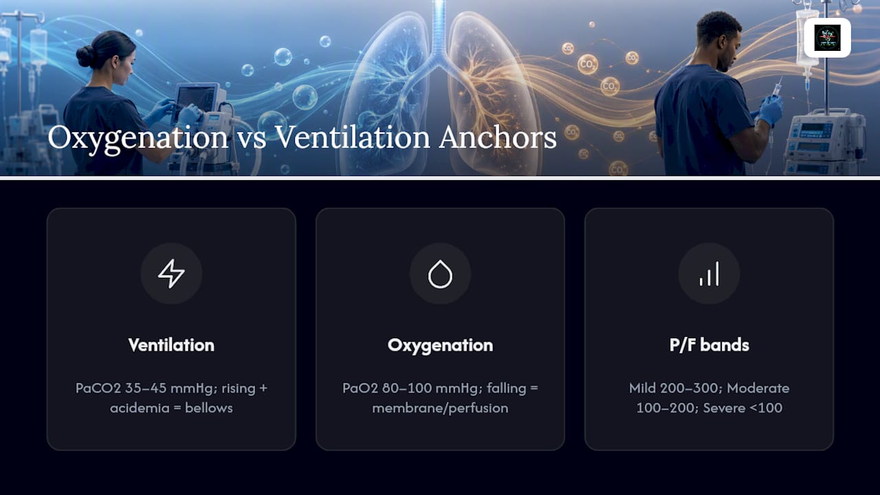 ABG oxygenation ventilation reference ranges