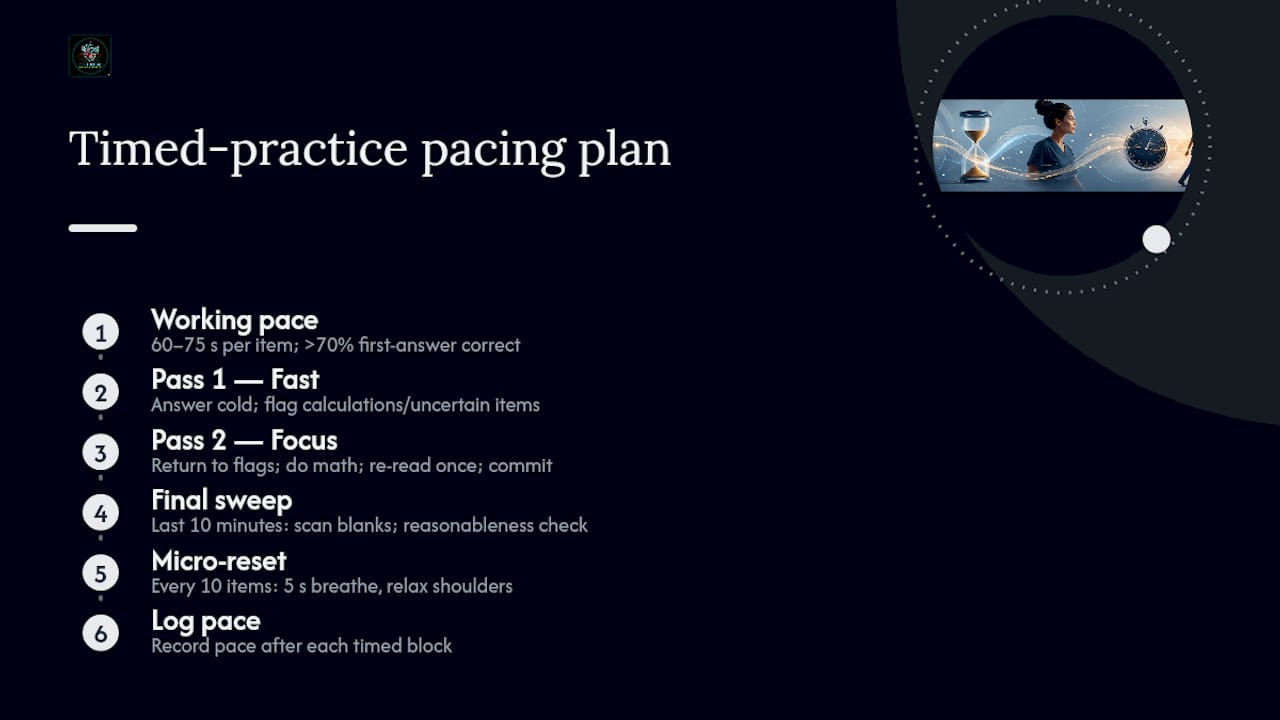 CCRN timed practice pacing workflow
