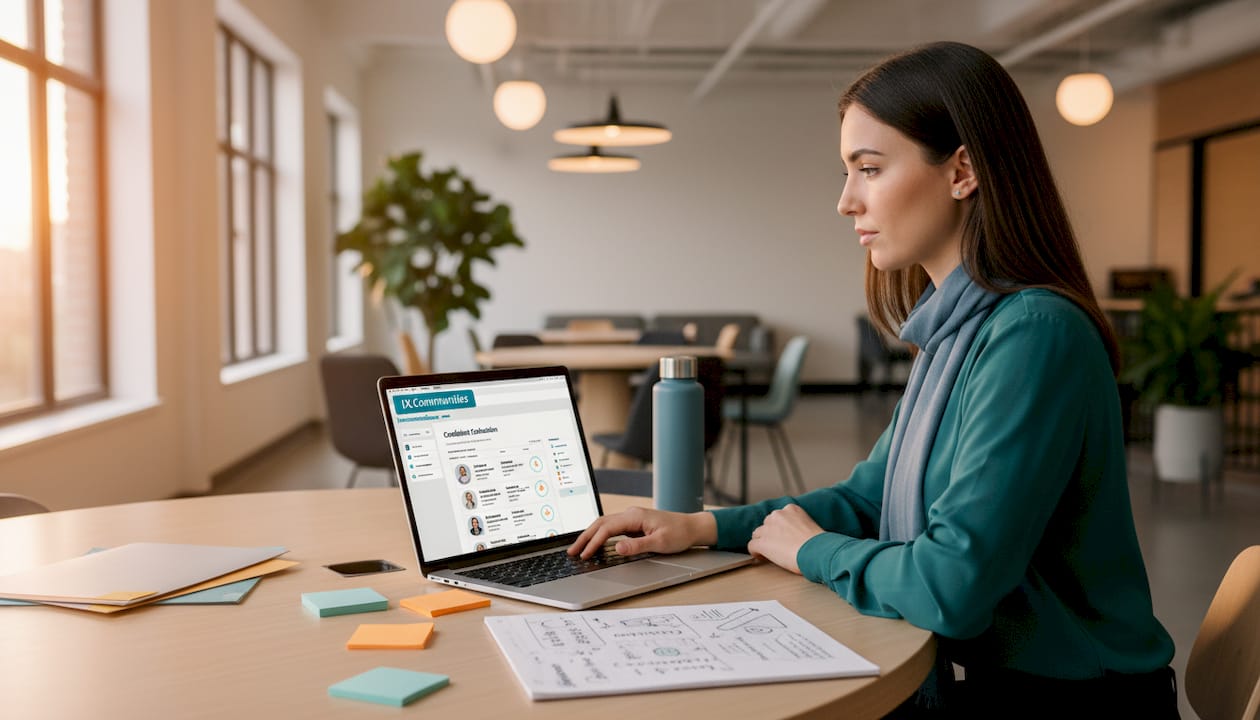Recruiter using AI dashboard in workspace