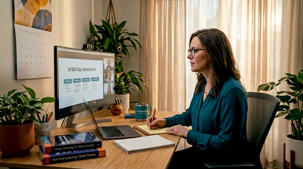 Tech recruiter on video call about AI skill gap