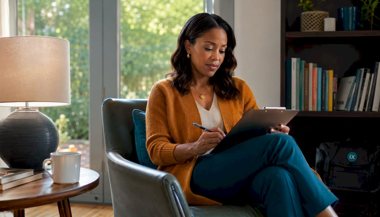 Corporate talent leader working remotely from home office