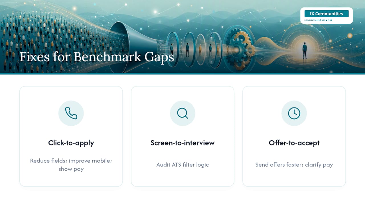 Recruiting funnel gaps matched to operational fixes