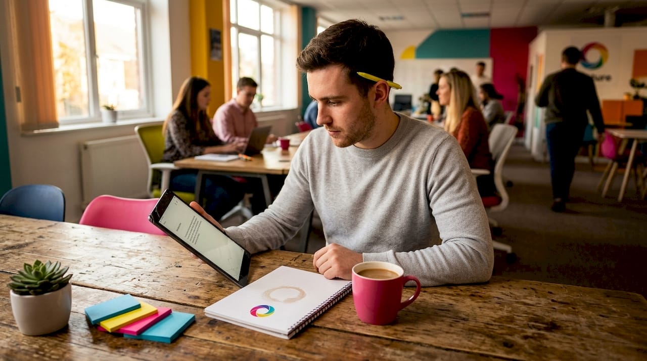 Coordinator writing image alt text at table