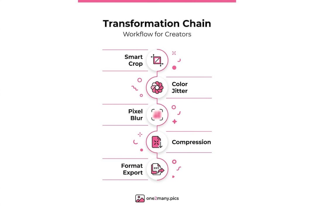 Infographic showing steps in image transformation workflow