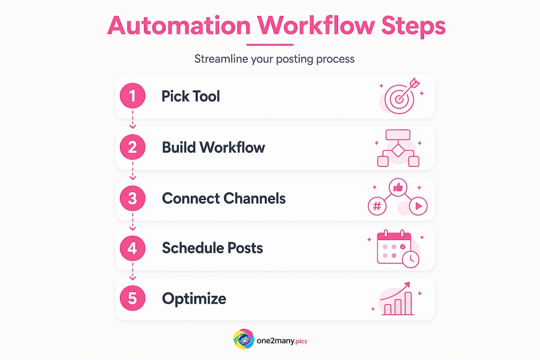Infographic showing content automation workflow steps