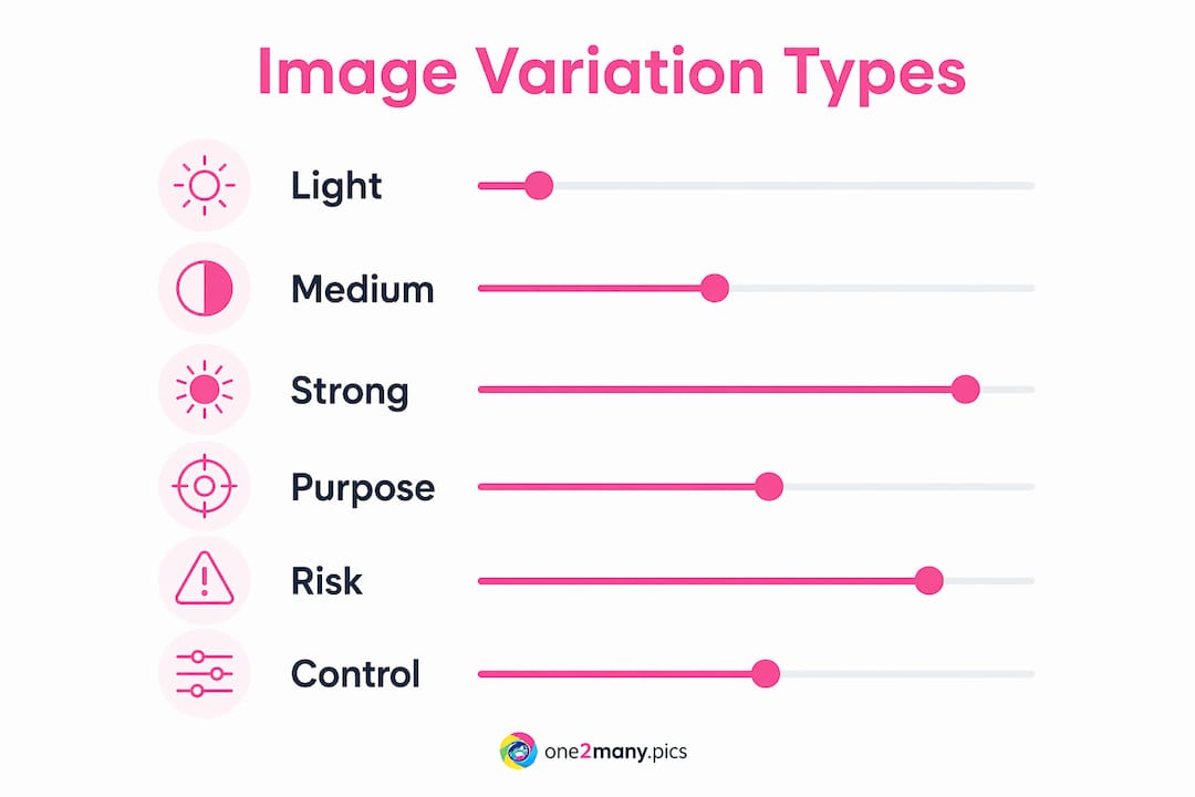 Infographic showing types and aspects of image variation