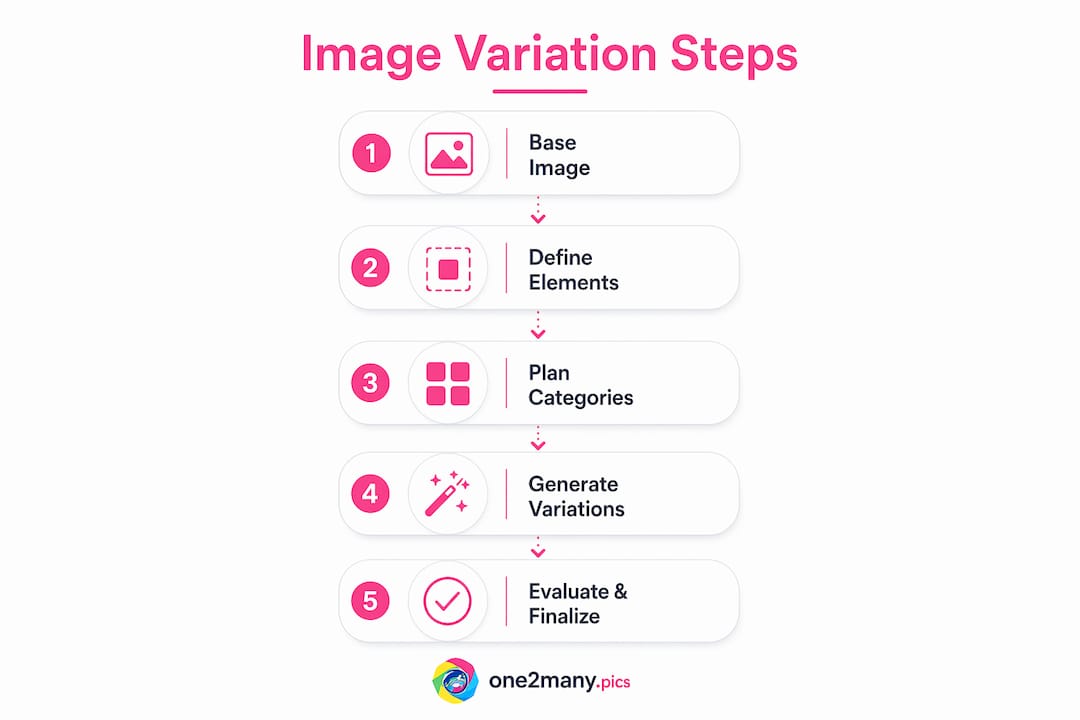 Infographic of core image variation process steps
