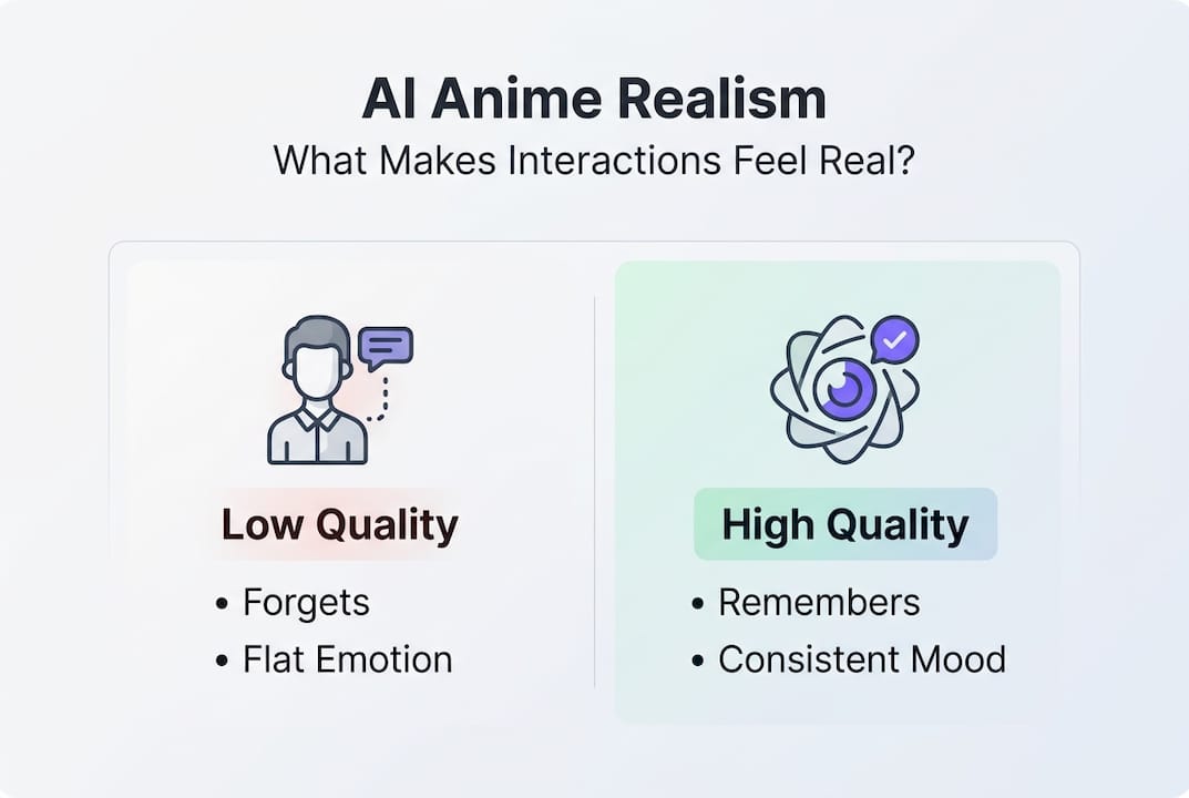 Infographic comparing AI realism factors