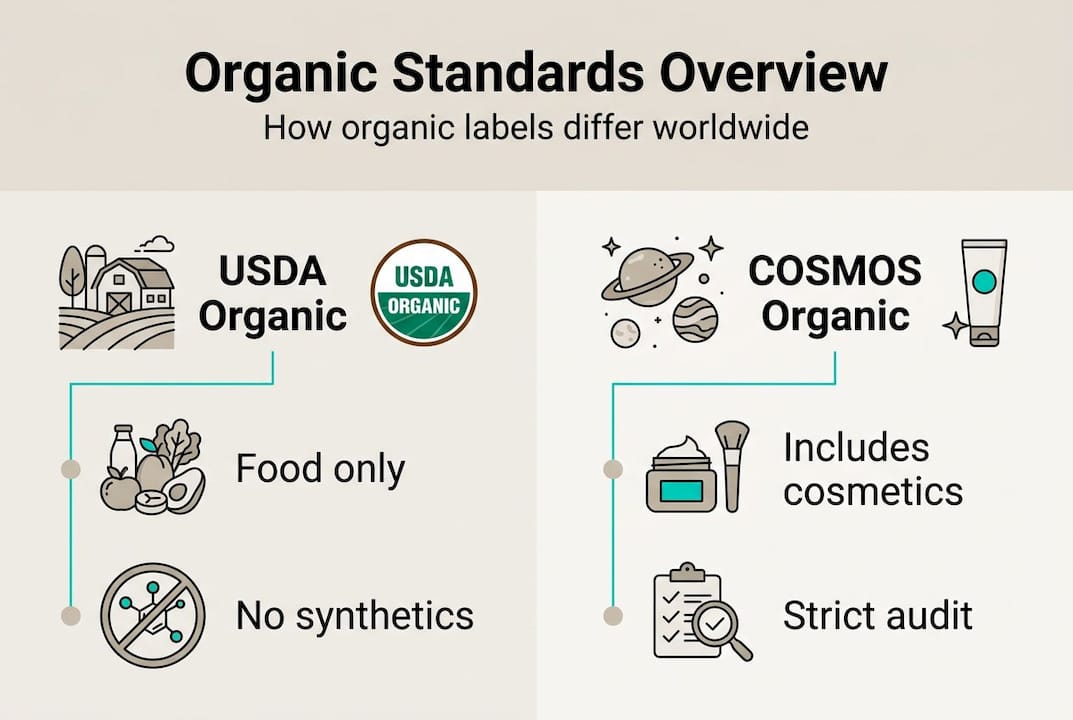 Organic standards infographic comparing certifications