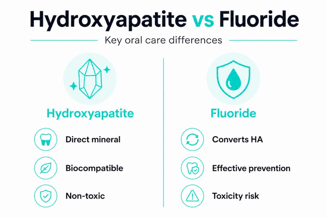Infographic compares hydroxyapatite and fluoride