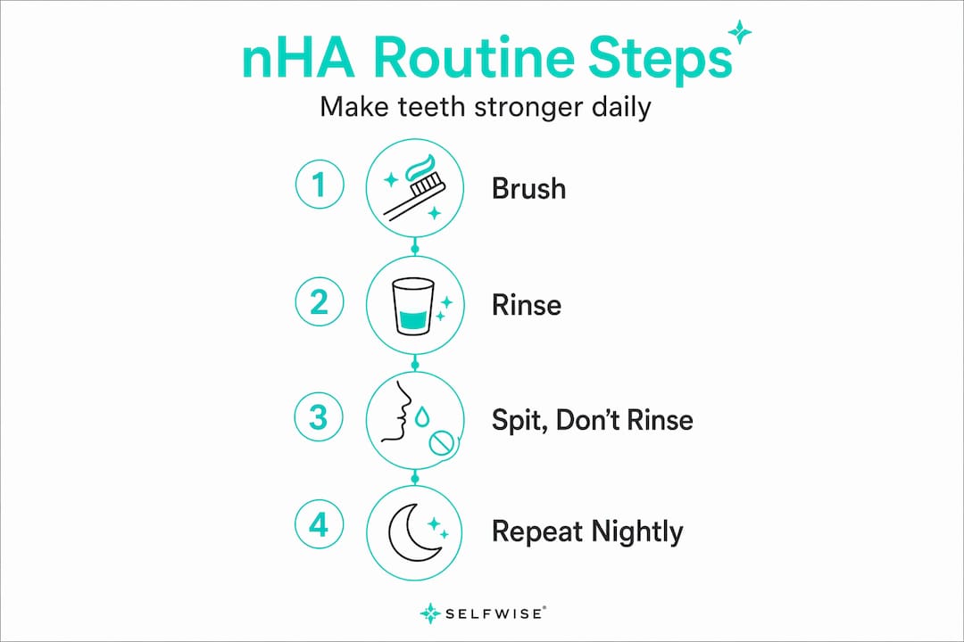 Infographic of nHA oral care steps