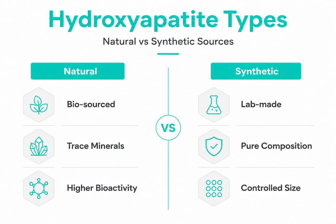 Natural versus synthetic hydroxyapatite infographic