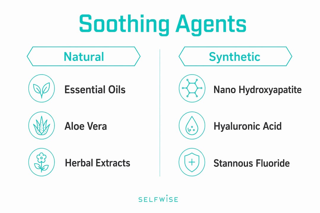 Infographic comparing natural and synthetic soothing agents