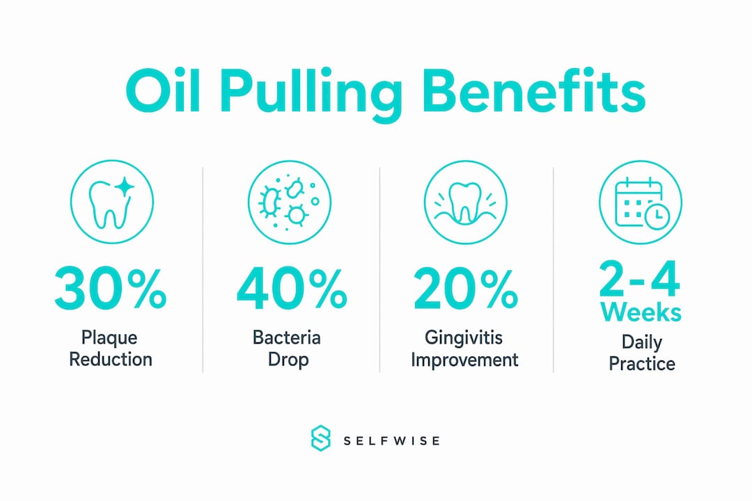 Infographic showing oil pulling benefits statistics
