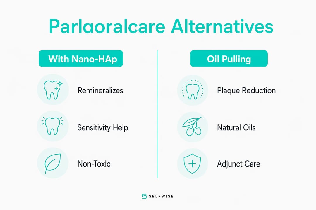 Infographic comparing parlaoralcare alternatives in two categories