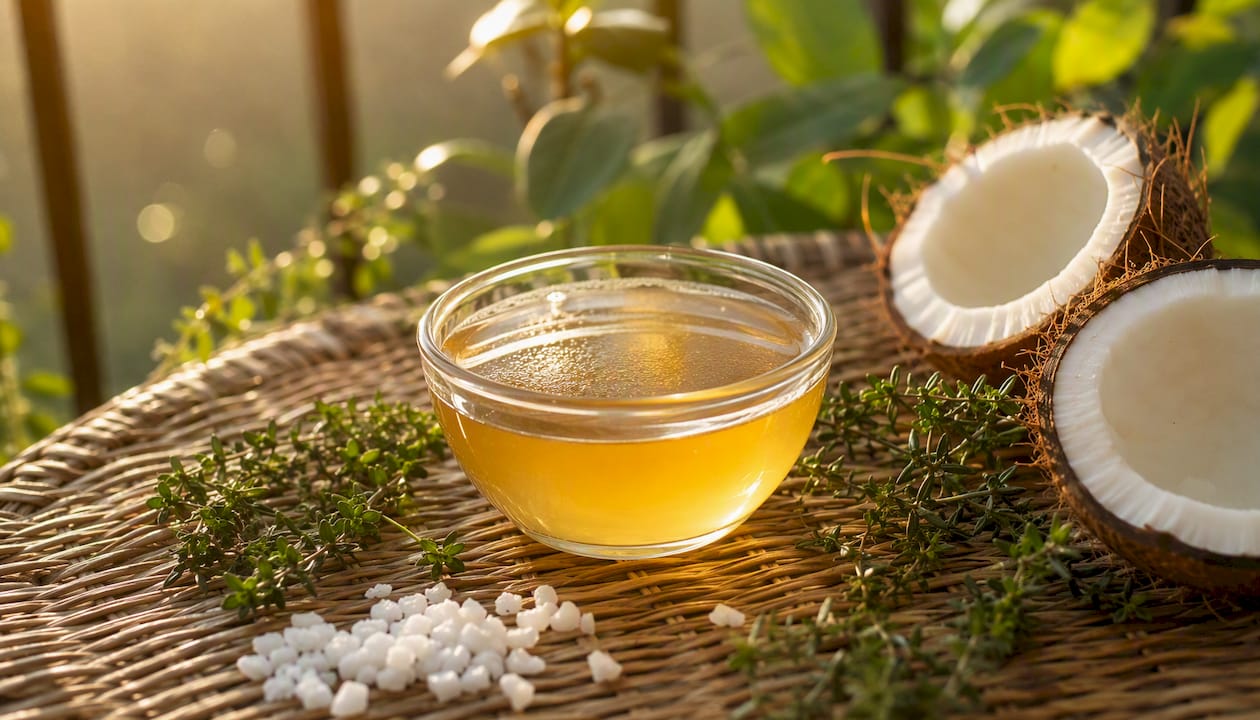 Natural oil pulling mouthwash with fresh ingredients