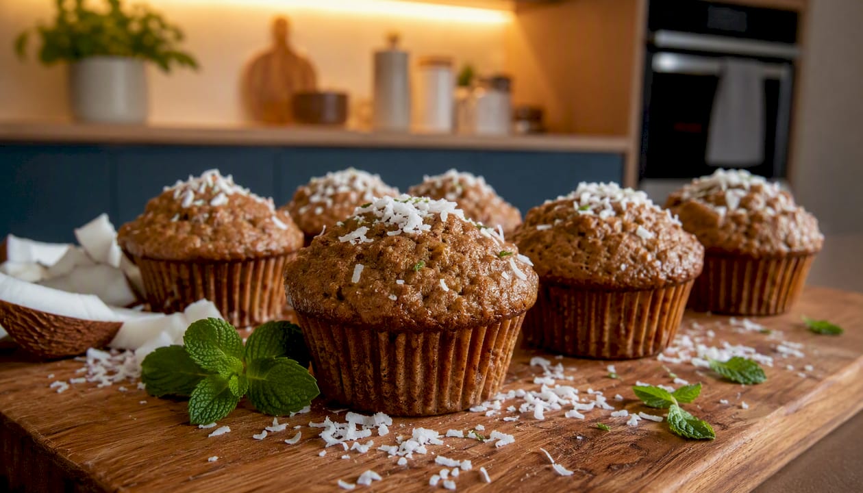 Fresh sugar-free muffins with natural ingredients