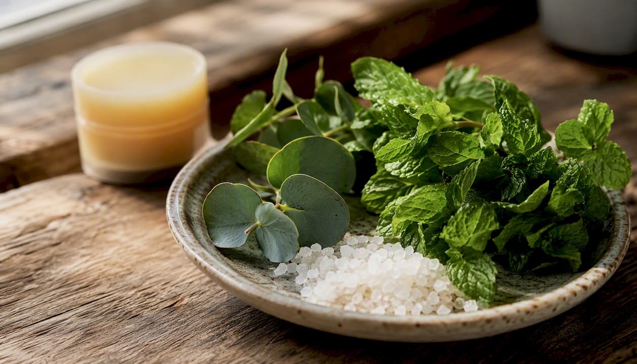 Botanical ingredients symbolizing oral microbiome niches