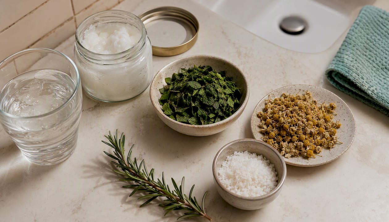 Bowls of natural ingredients symbolizing xylitol product types