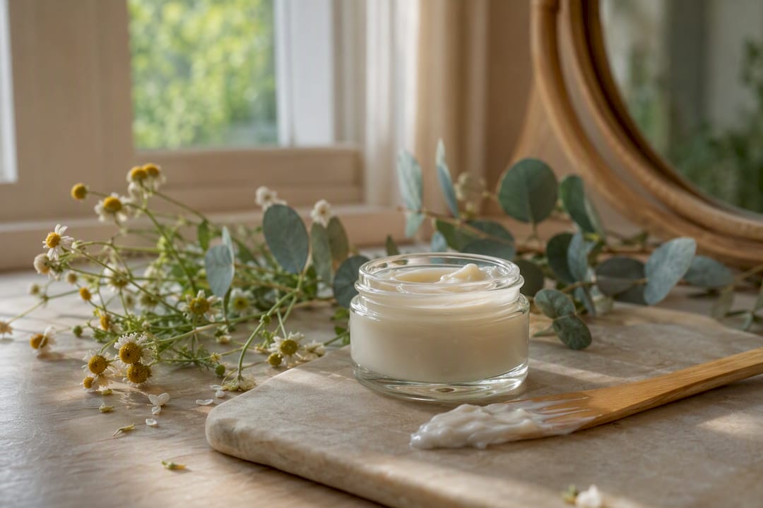Natural cream application tools with botanicals