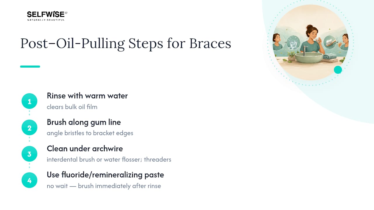 Four-step cleanup routine for braces