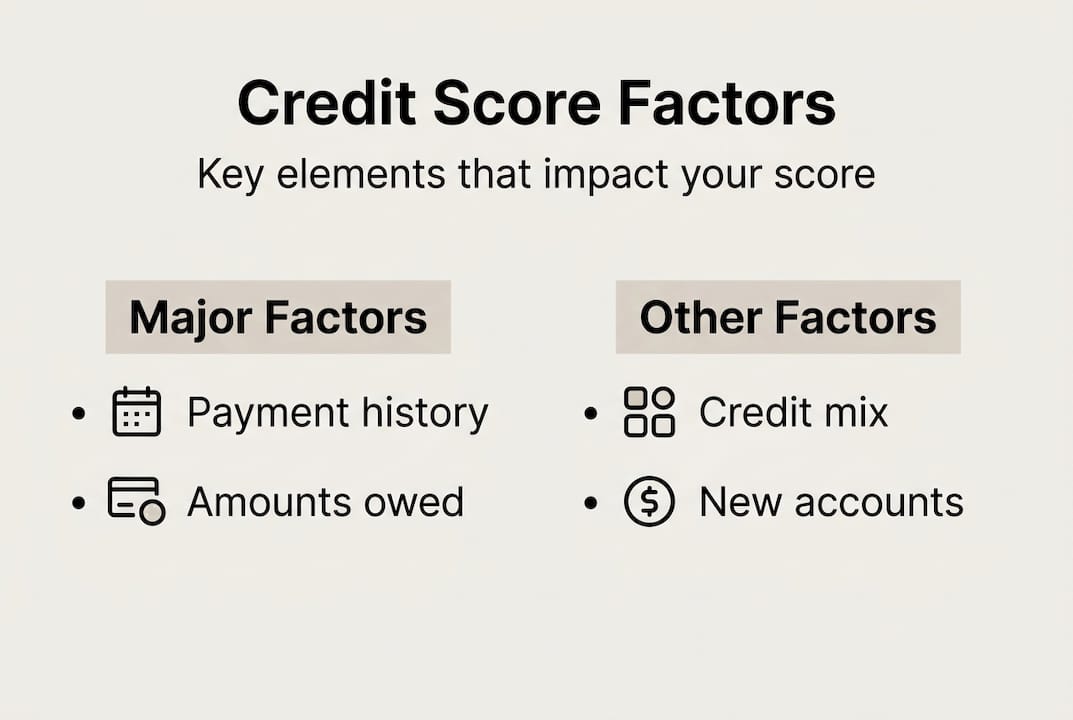 Infographic of key credit score factors