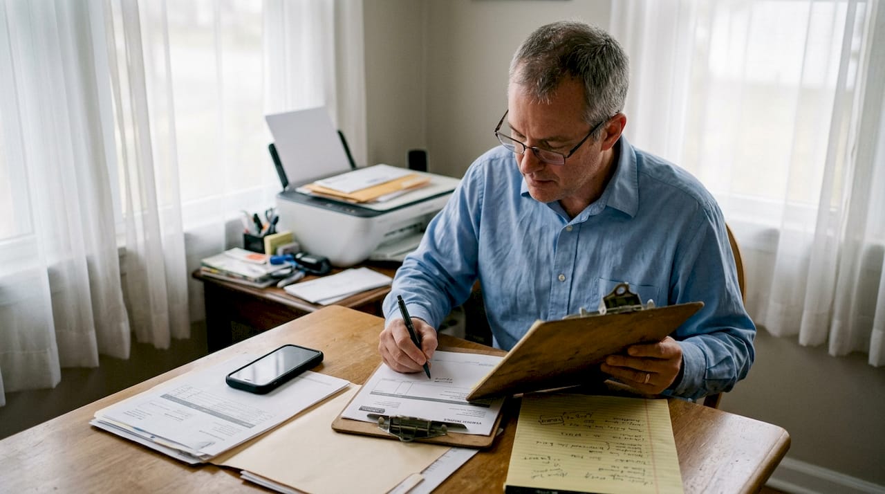 Founder signing business credit paperwork