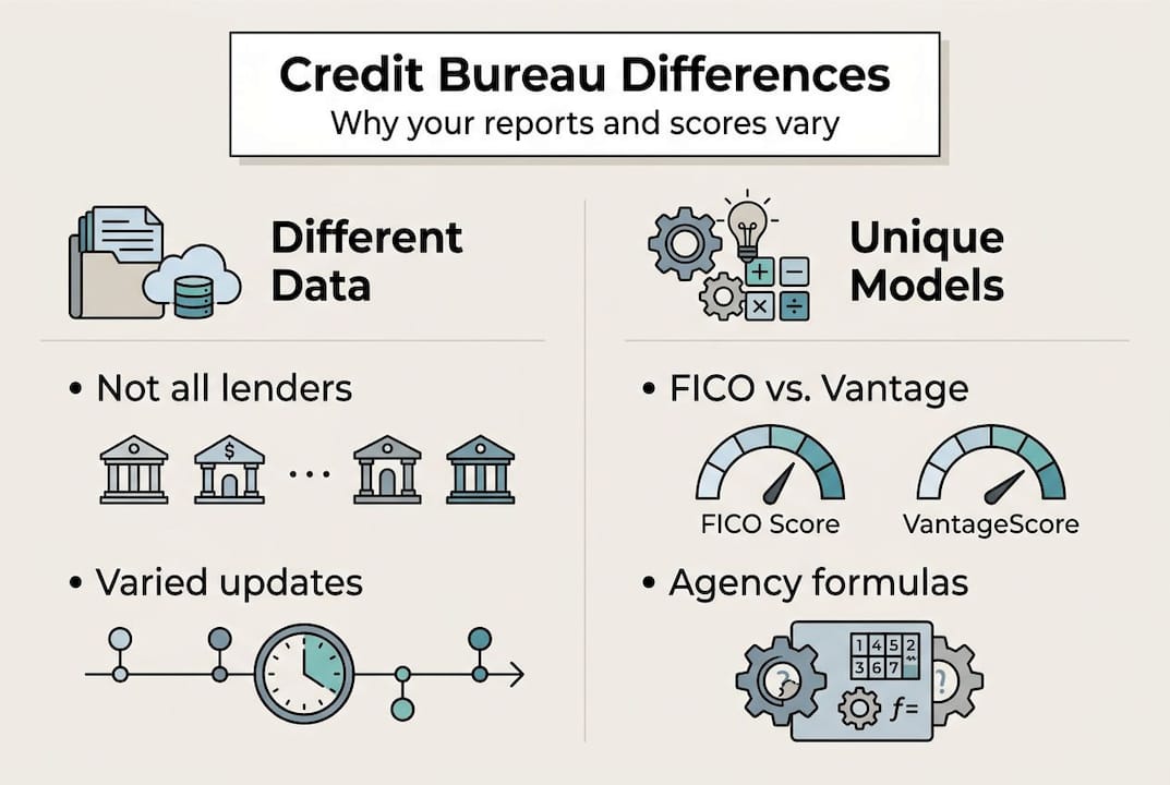 Infographic on why credit reports vary