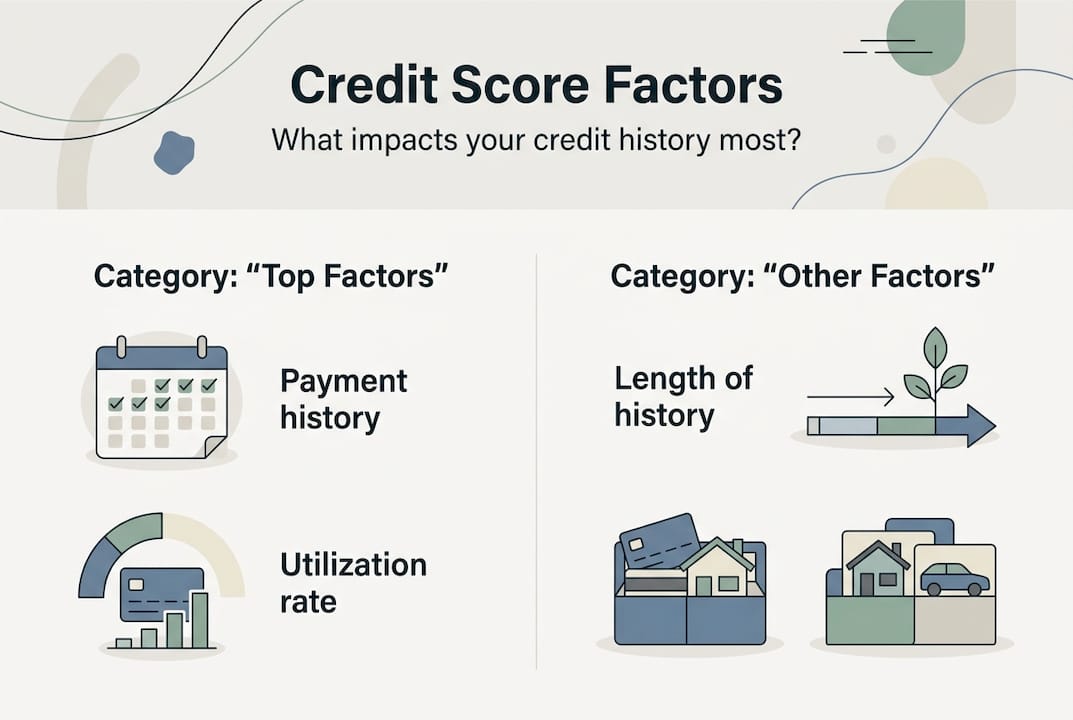 Infographic of major credit score factors