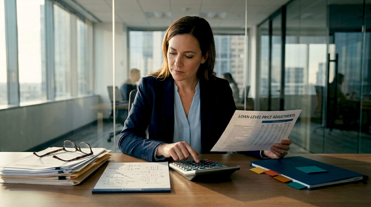 Advisor calculates mortgage loan price adjustments