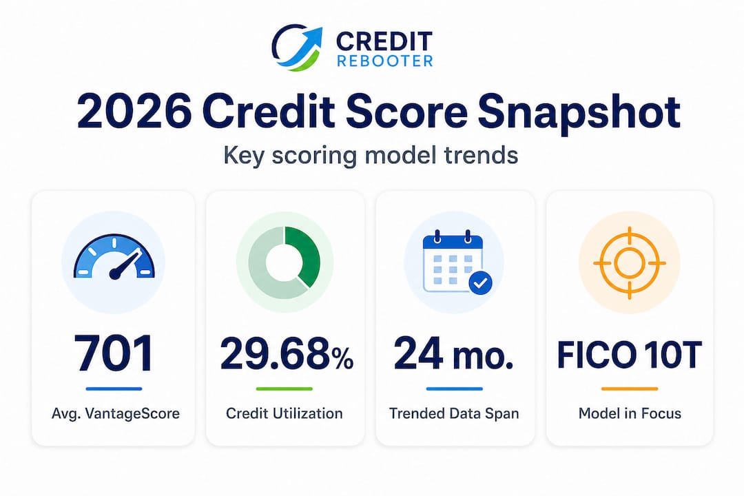 Infographic of 2026 credit score top statistics