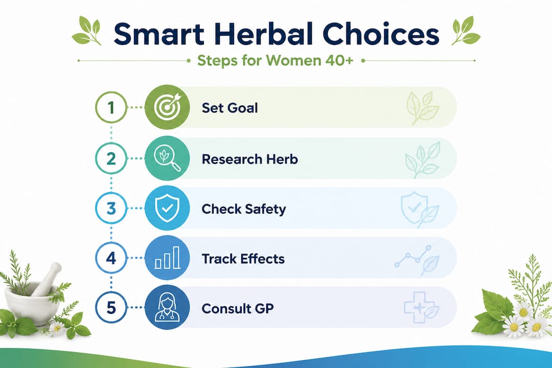 Infographic with steps for choosing herbal remedies