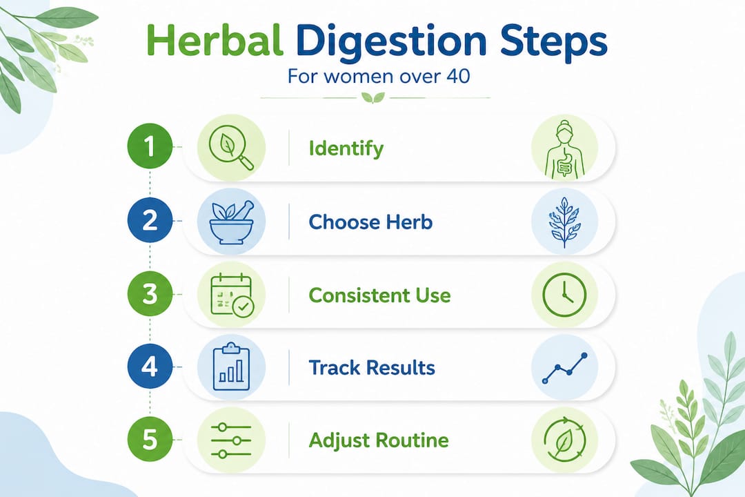 Infographic showing digestion steps for women