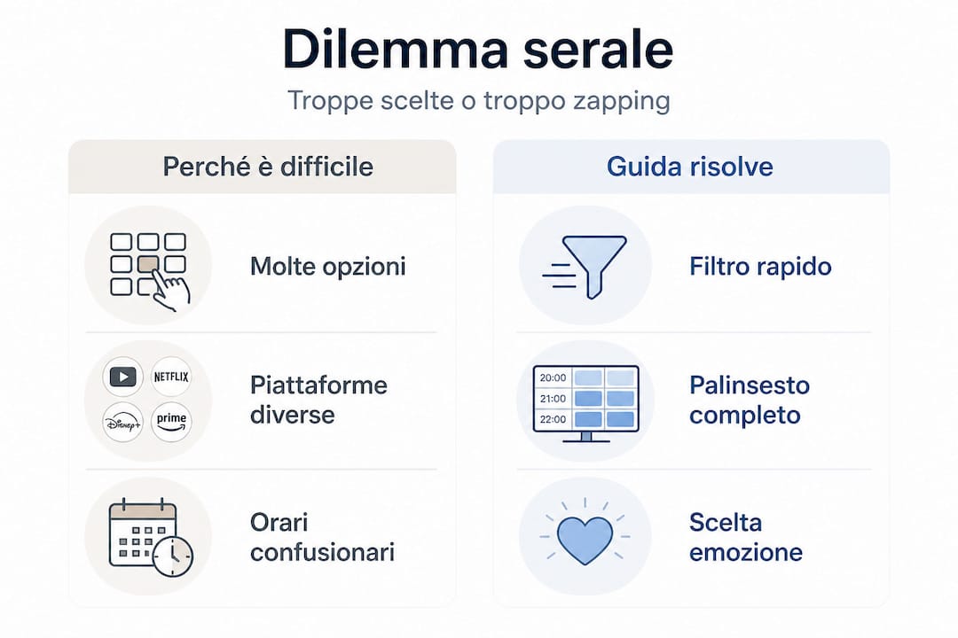 Infografica: il dramma della scelta del film per la serata