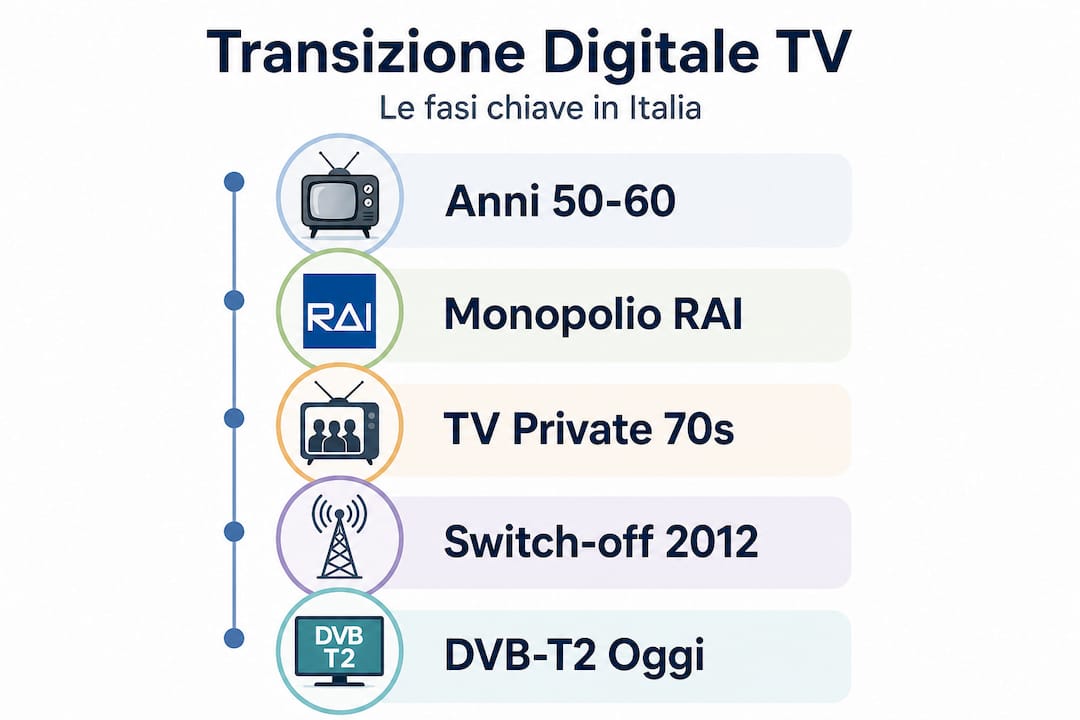 La storia della TV digitale in Italia: tutte le tappe in un’infografica