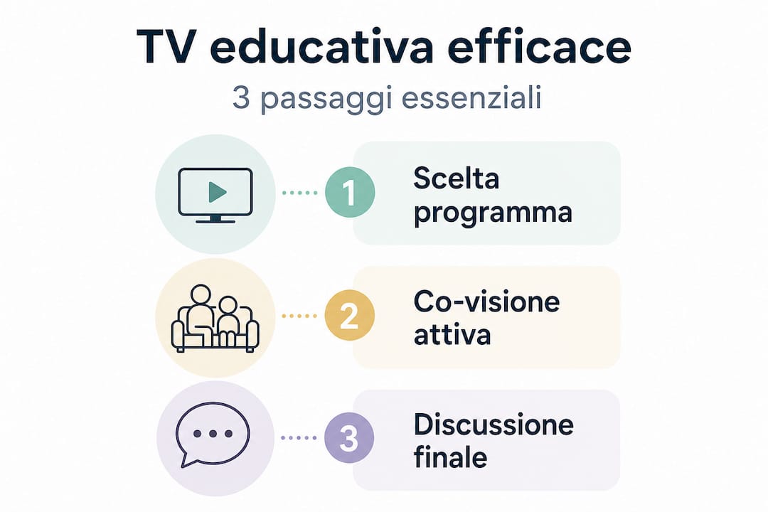 Guida illustrata in tre passaggi per sfruttare al meglio la TV come strumento educativo