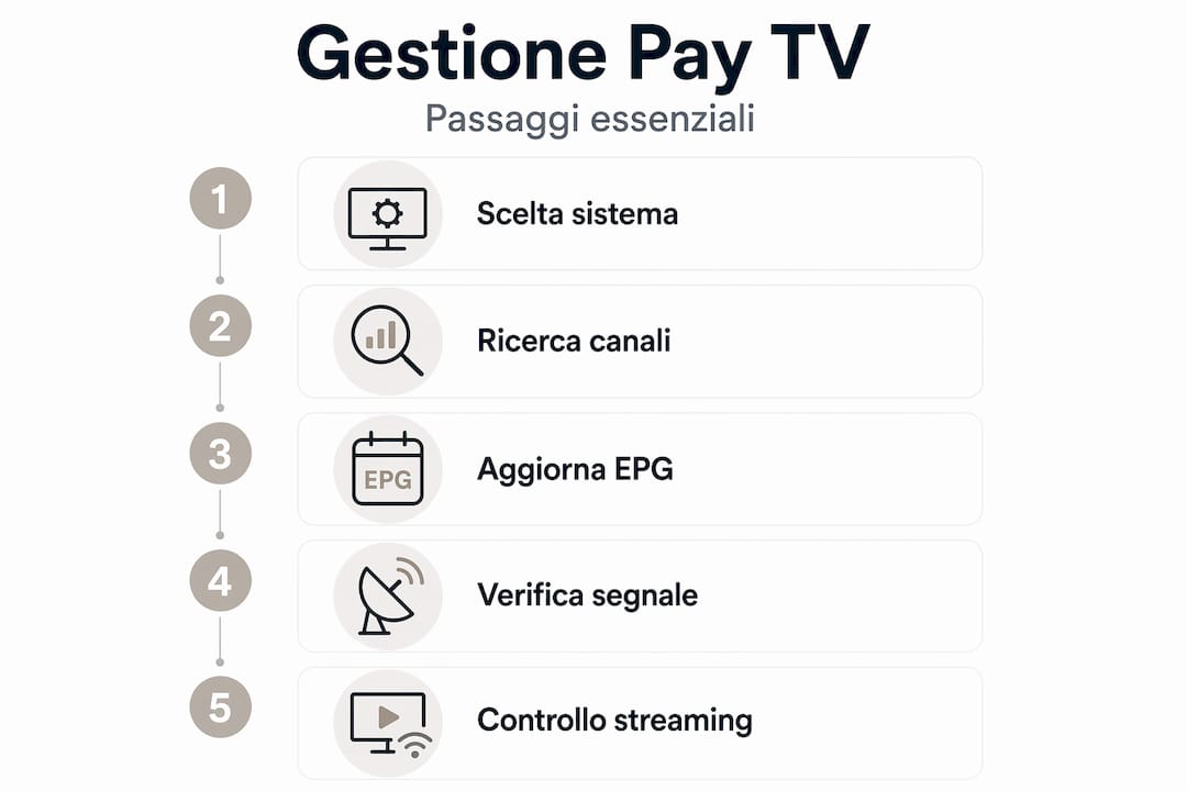 Infografica: i passaggi fondamentali per gestire al meglio la tua Pay TV