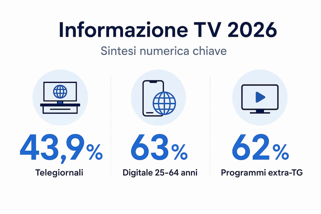 Infografica: i numeri più significativi sull’informazione in TV