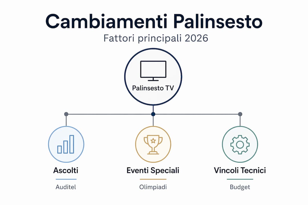 Infografica: i principali fattori che influenzano i cambiamenti nel palinsesto televisivo