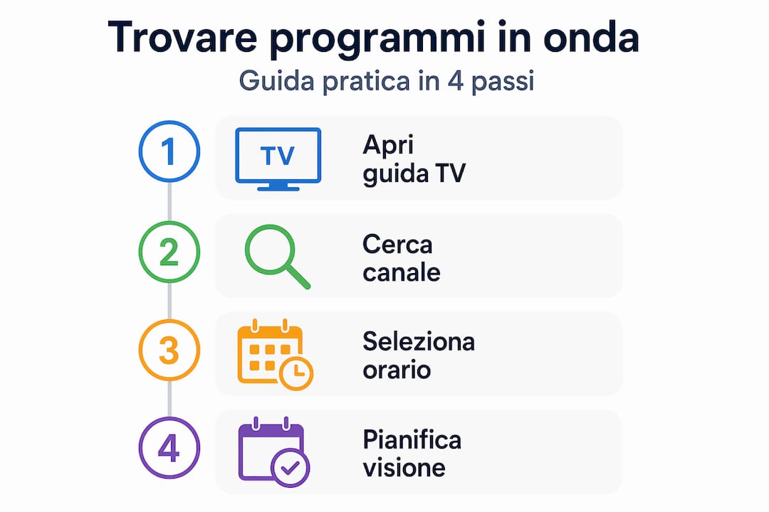 Infografica: tutti i passaggi per trovare i tuoi programmi TV preferiti