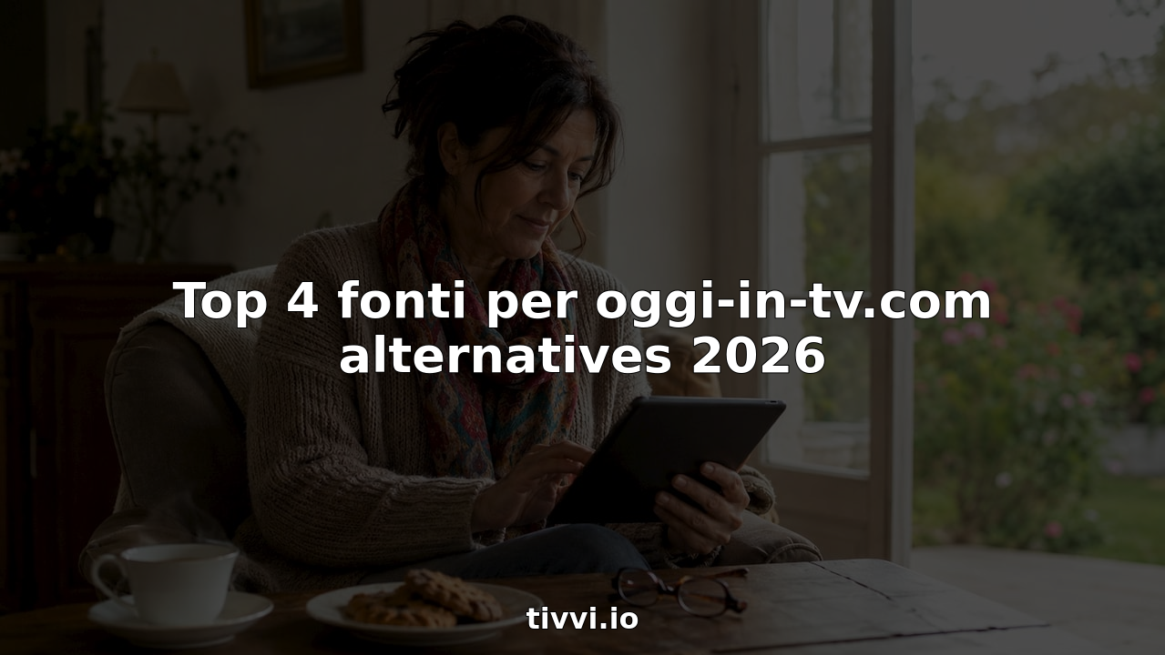 Top 4 fonti per oggi-in-tv.com alternatives 2026