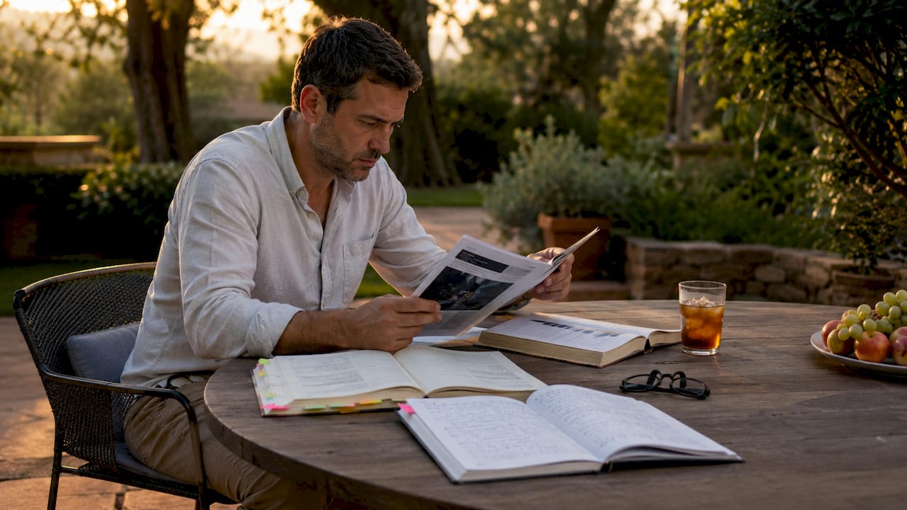 Scrivania con libri e un articolo dedicato ai diversi generi televisivi