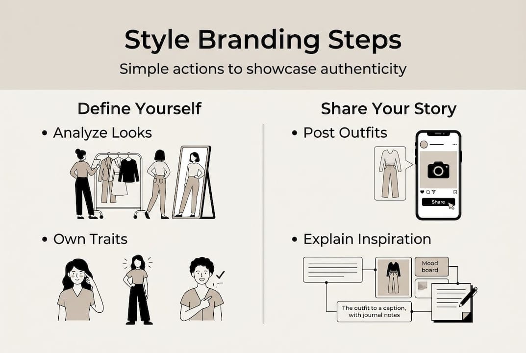 Infographic showing style branding steps