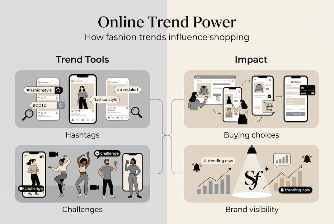 Infographic on fashion trend tools and impact