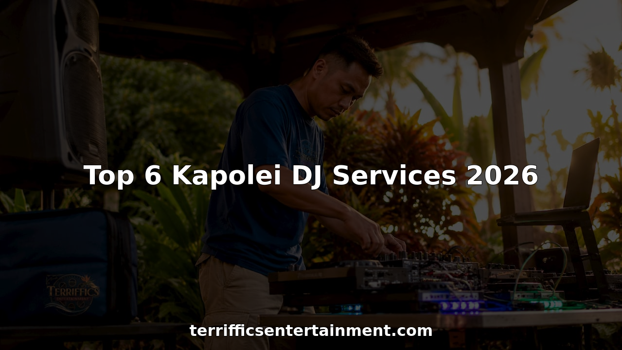 DJ setting up equipment at outdoor event in Kapolei